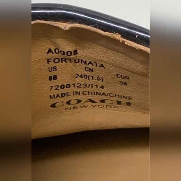 Coach Designer Fortunata Women's Black Logo Loafer Flats - Size 8B - Picture 7 of 7